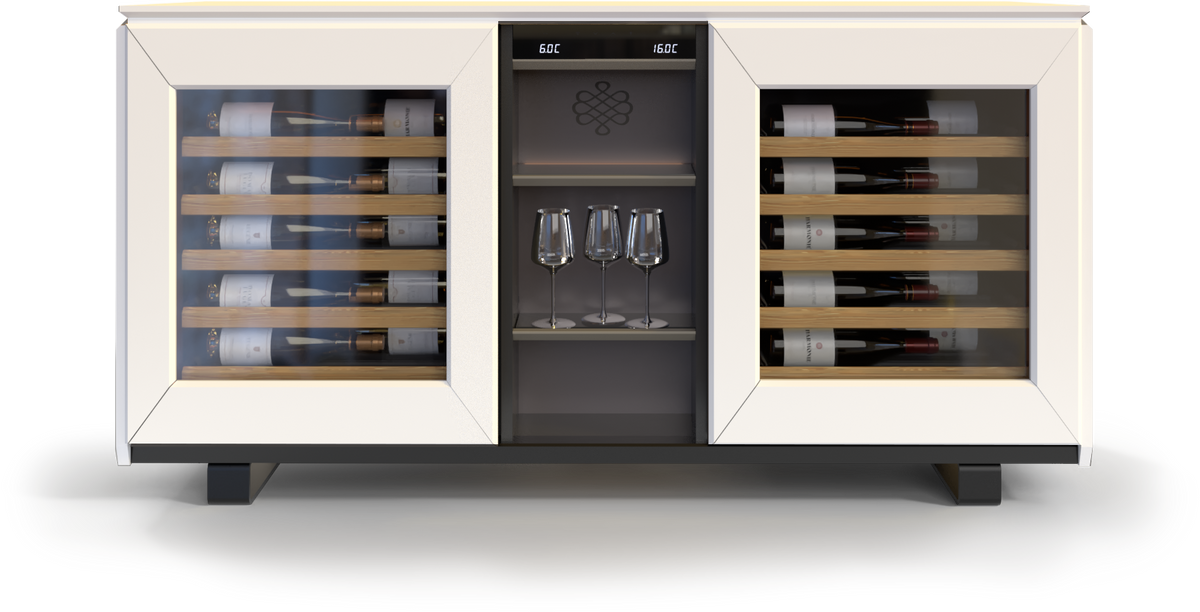 EuroCave Harmonie DHAWSCPV - corps blanc, niche brun fumé, porte vitrée