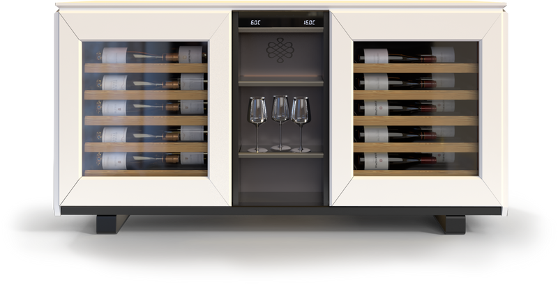 EuroCave Harmonie DHAWSCPV - corps blanc, niche brun fumé, porte vitrée
