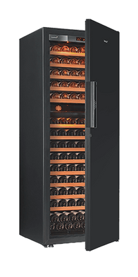 EuroCave Pure – Double-Zone Wine Cabinet, 170 Bottles, Black Solid Door