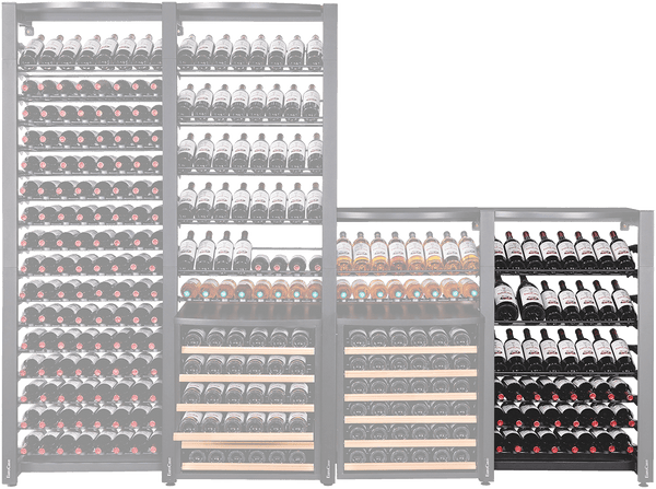 EuroCave ModuloSteel MS1DEMI Wine Rack | Half-Column Steel for 72 Bottles