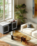 EuroCave Harmonie DHAWSCPV - corps blanc, niche brun fumé, porte vitrée