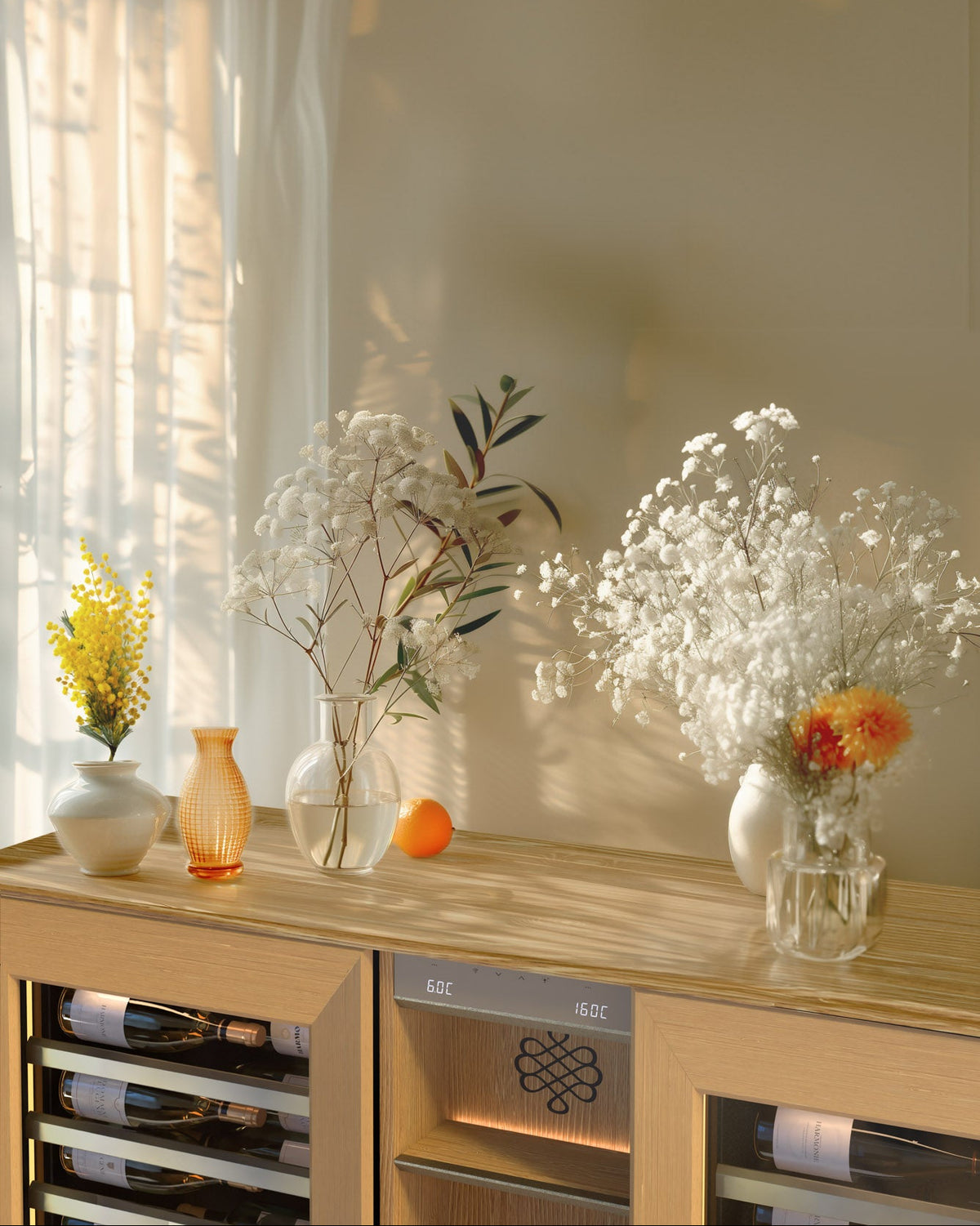 EuroCave Harmonie DHALLCPV - light oak body, light oak niche, glass door