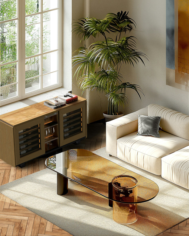 EuroCave Harmonie DHALLCPV - light oak body, light oak niche, glass door
