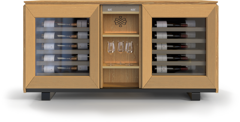 EuroCave Harmonie DHALLCPV - light oak body, light oak niche, glass door