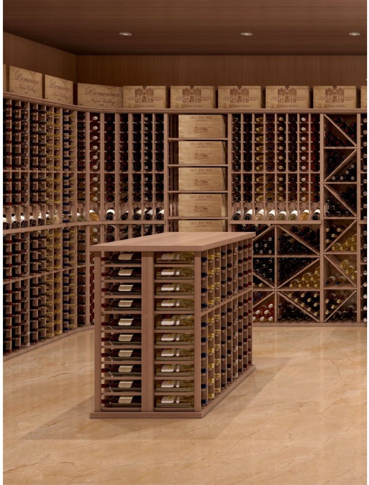 Elite Kit Rack - Colonne Simple Demi-Bouteille Modulable en Acajou