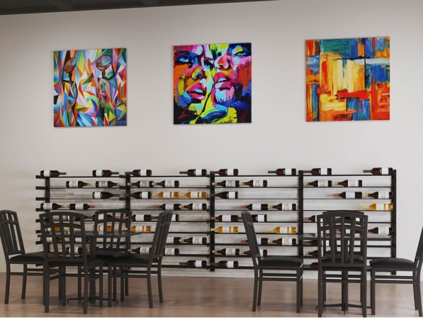 Support à Vin Mural - Wine Wall - 54 Bouteilles