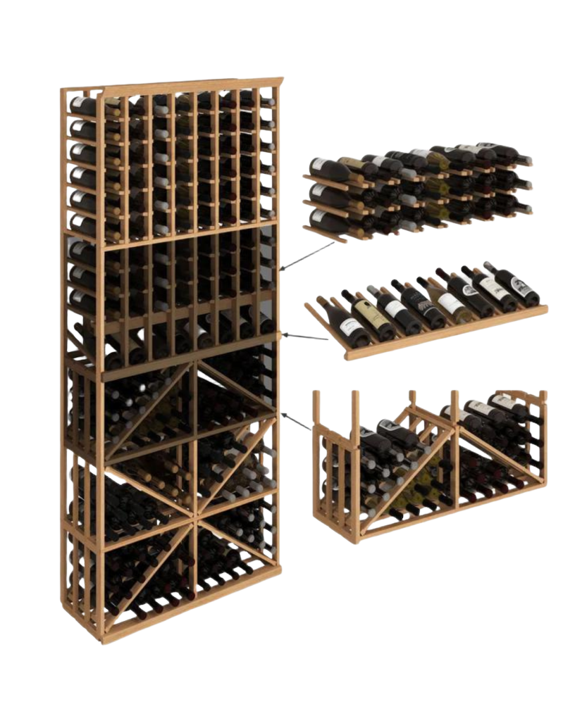 Elite Kit Rack - Casier 8 Colonnes & Diamant en Acajou