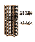 Elite Kit Rack - 5 Colonnes Courbées de Coin en Acajou