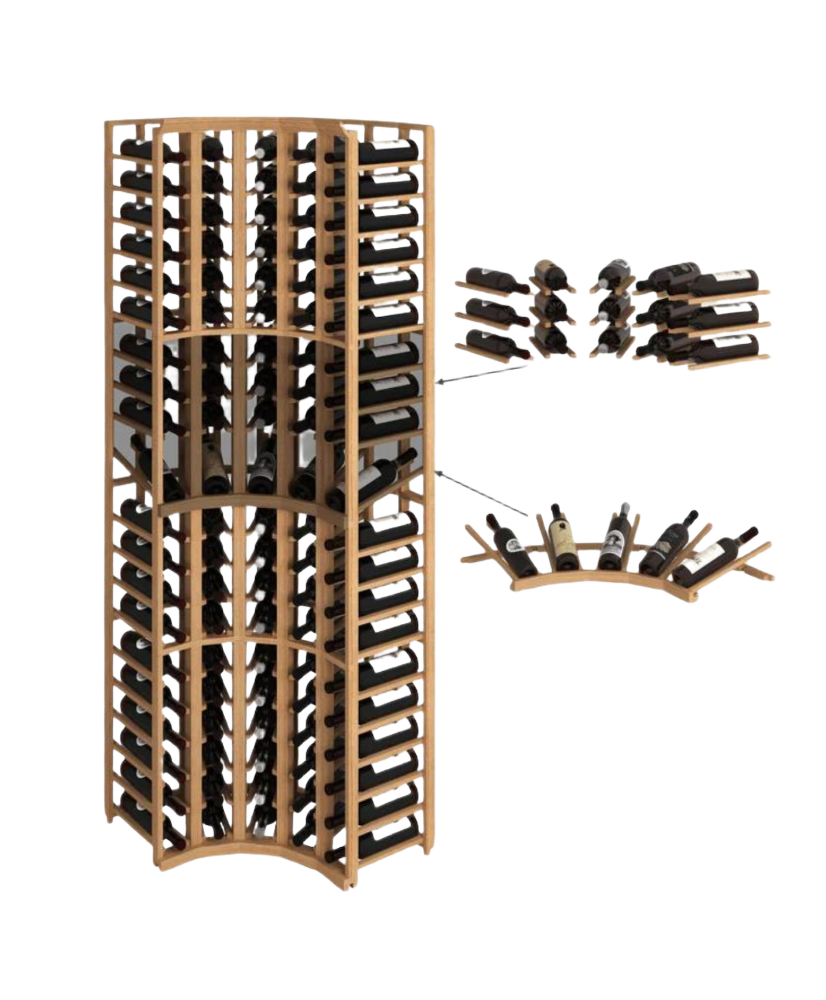 Elite Kit Rack - 5 Colonnes Courbées de Coin en Acajou