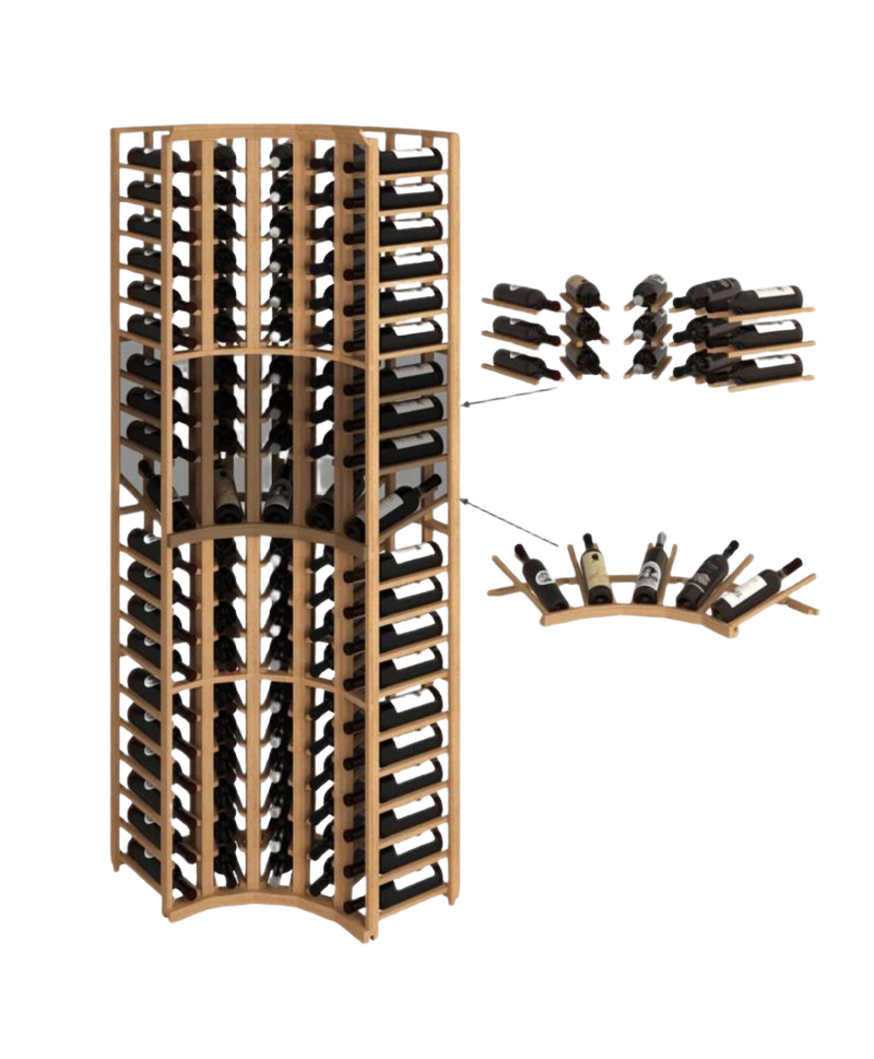 Elite Kit Rack - 5 Colonnes Courbées de Coin en Acajou