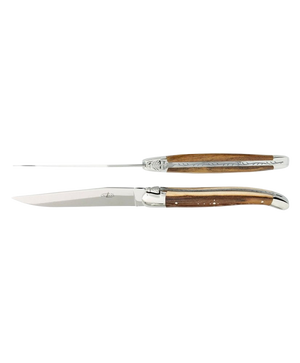 Set of 2 Laguiole Table Knives - Pistachio Wood