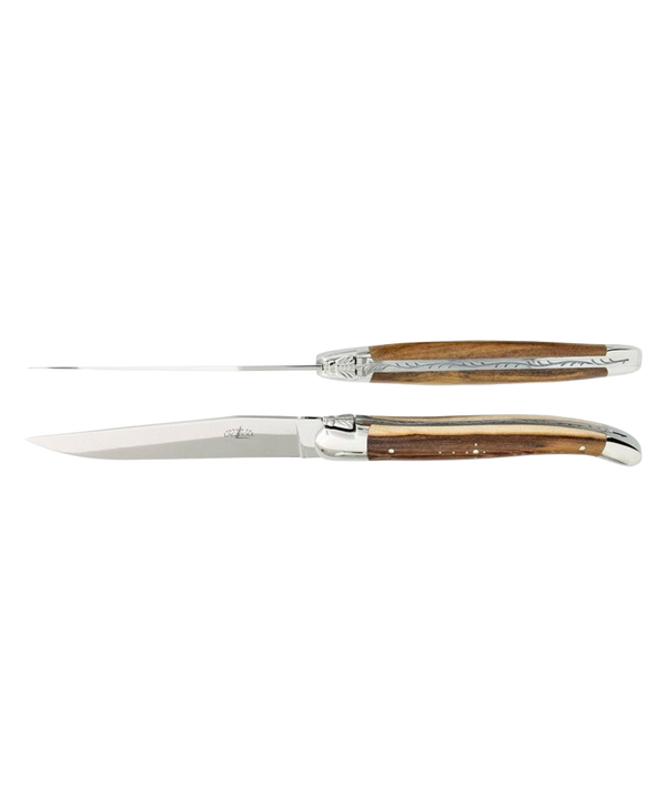 Set of 2 Laguiole Table Knives - Pistachio Wood