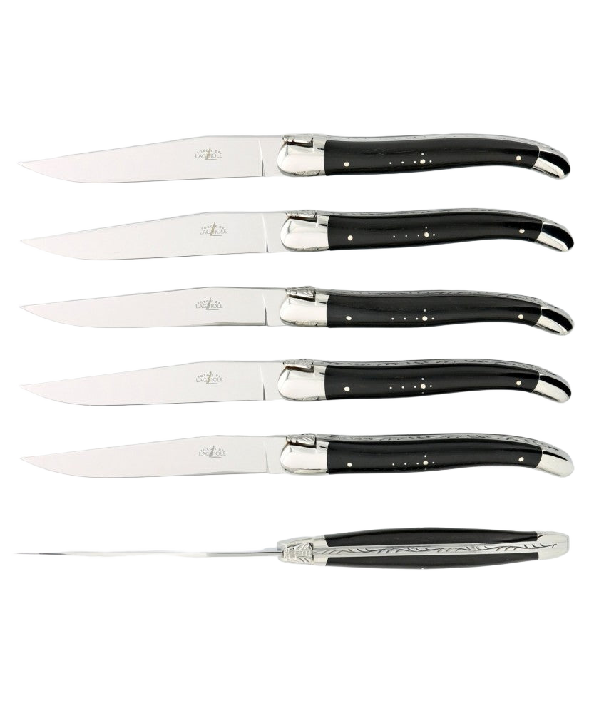 Ens. de 6 Couteau de Table Laguiole - Ébène