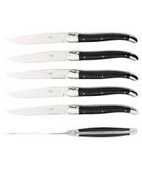 Set of 6 Laguiole Table Knives - Ebony