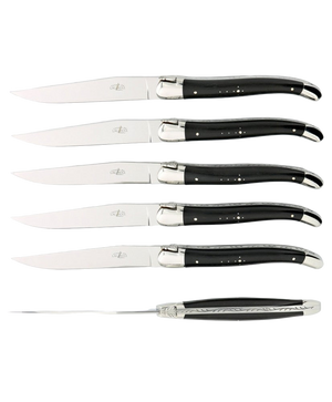 Set of 6 Laguiole Table Knives - Ebony