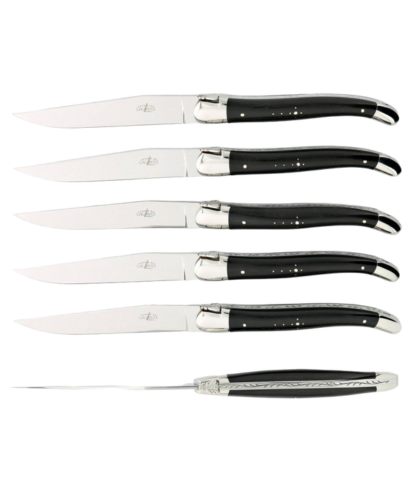 Set of 6 Laguiole Table Knives - Ebony