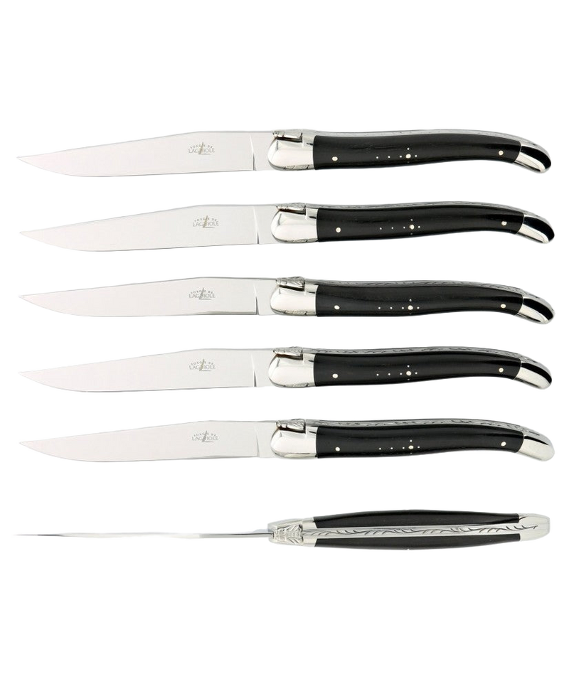 Ens. de 6 Couteau de Table Laguiole - Ébène