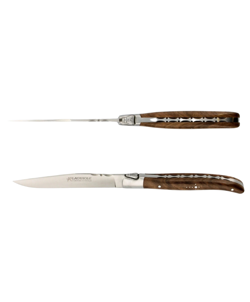 Ens. de 2 Couteaux de Table Laguiole - Noyer