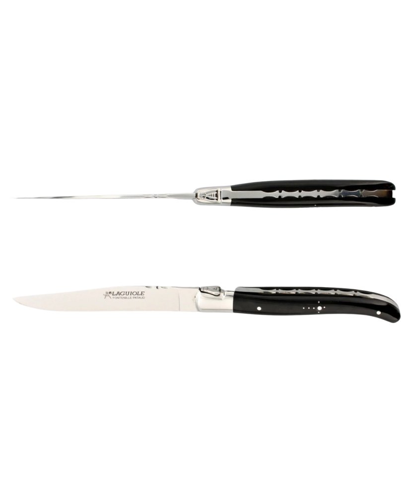 Ens. de 2 Couteaux de Table Laguiole - Corne Noire