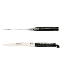 Set of 2 Laguiole Table Knives - Black Horn