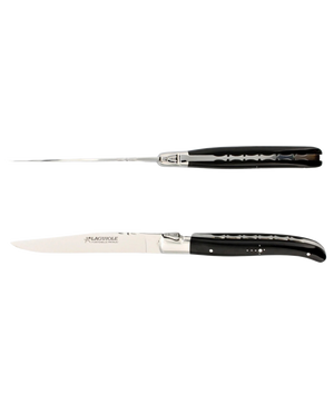 Set of 2 Laguiole Table Knives - Black Horn