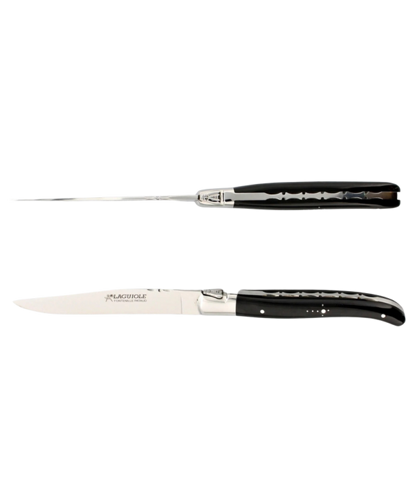 Set of 2 Laguiole Table Knives - Black Horn