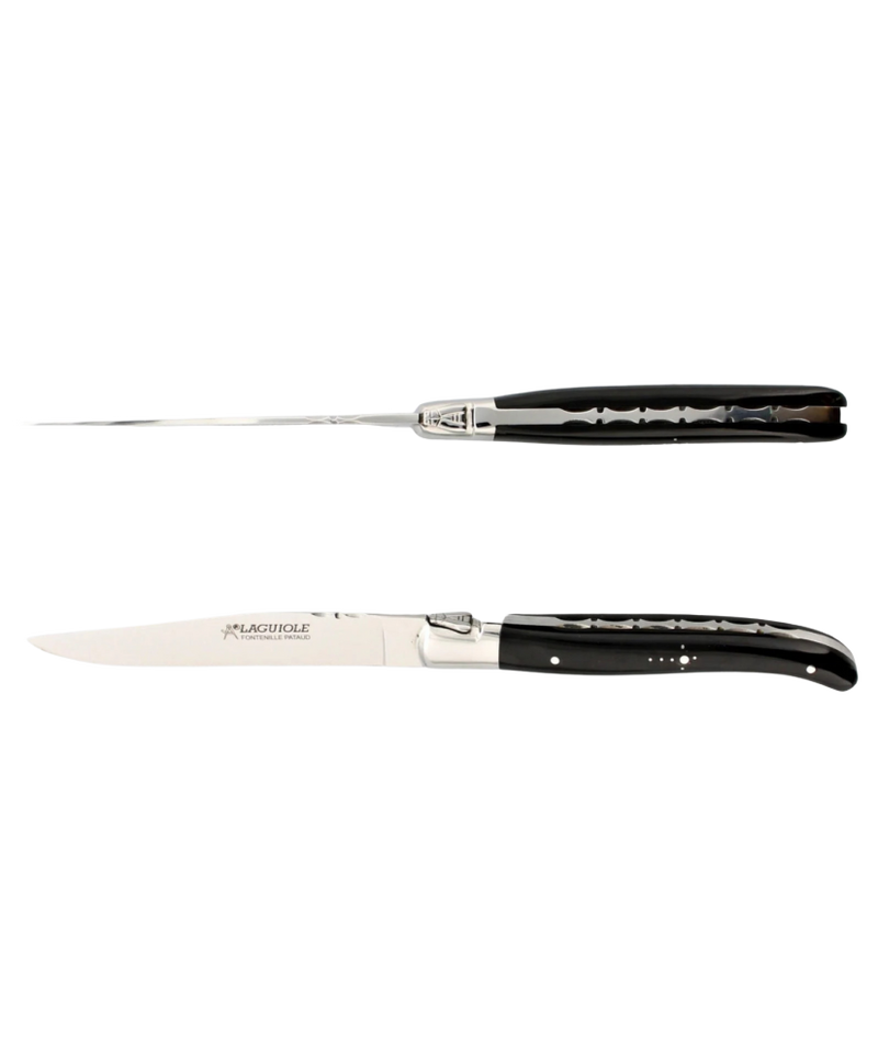 Ens. de 2 Couteaux de Table Laguiole - Corne Noire