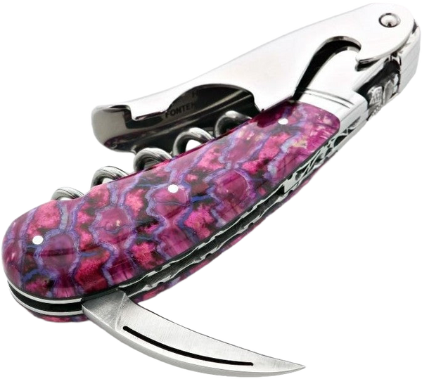 Sommelier Laguiole Magnum Fontenille Pataud | Molaire de Mammouth Fossile Rose - CS