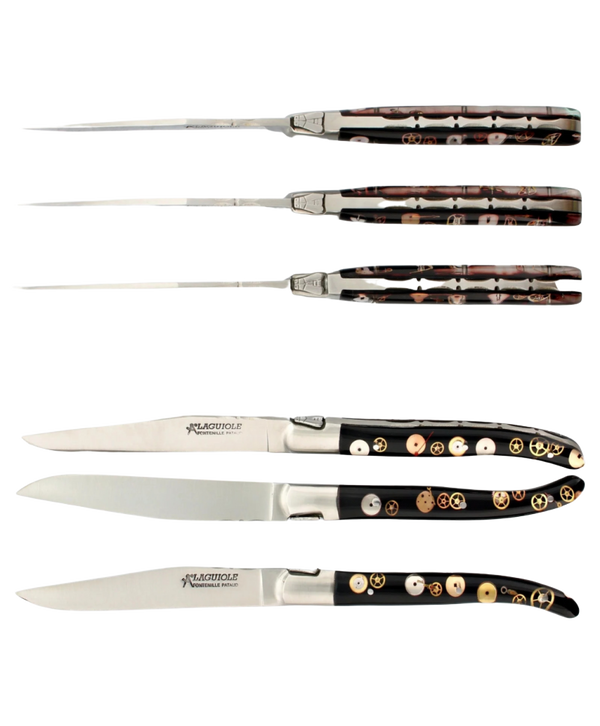 Set of 6 Laguiole Table Knives - Watch Mechanisms