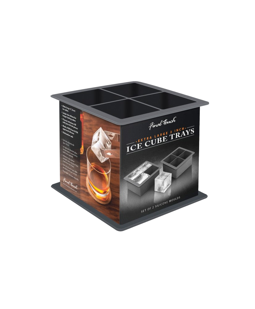 Ensemble de 2 moules à glace 4 cubes Extra-Large