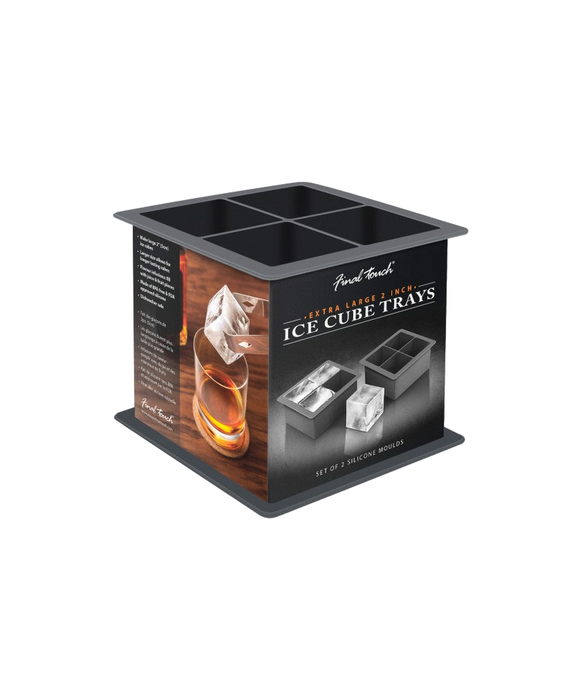 Ensemble de 2 moules à glace 4 cubes Extra-Large