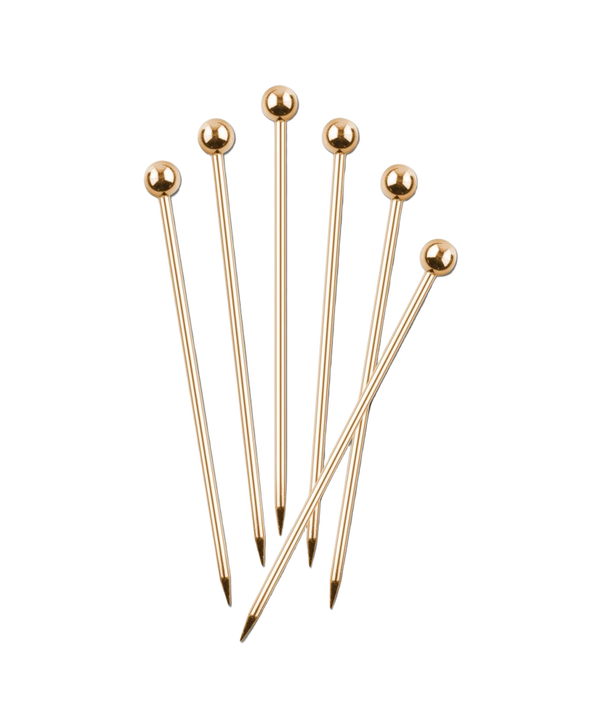 Set of 6 Copper Cocktail Picks