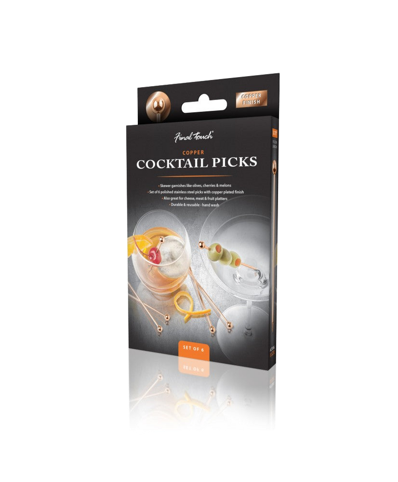 Ensemble de 6 Pics à Cocktail Cuivré