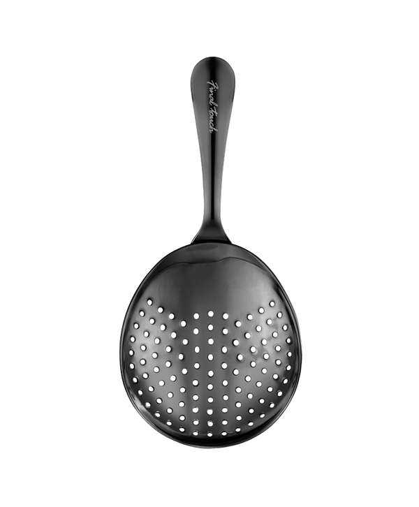 Stainless Steel Julep Strainer with Black Chrome Finish