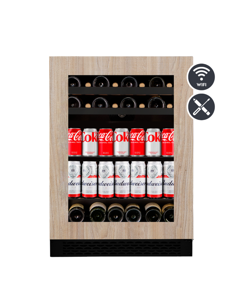 Centre de Breuvage Wine Cell'R - Titanium Panel Ready - 1 Zone - 16 Bouteilles + 92 canettes