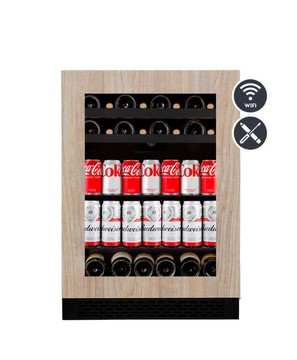Centre de Breuvage Wine Cell'R - Collection Titanium | Panel Ready - 1 Zone - 16 Bouteilles + 92 canettes