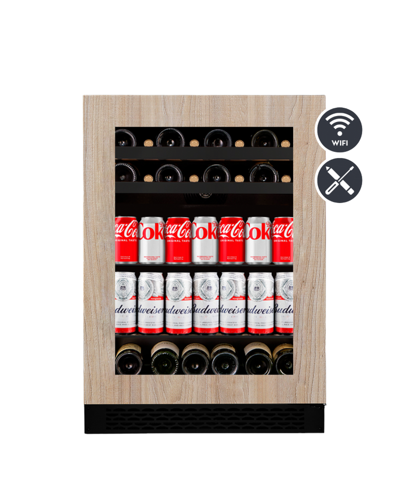 Centre de Breuvage Wine Cell'R - Titanium Panel Ready - 1 Zone - 16 Bouteilles + 92 canettes