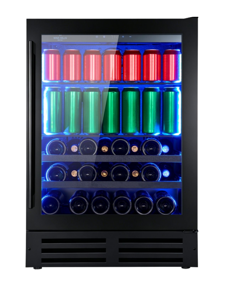 Centre de Breuvage Wine Cell'R - Collection Black Pearl | 1 Zone - 22 Bouteilles - 84 canettes