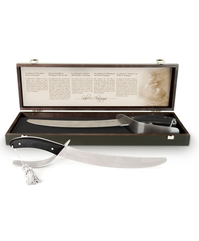 Sabre à Champagne Noir & Coffret Cadeau