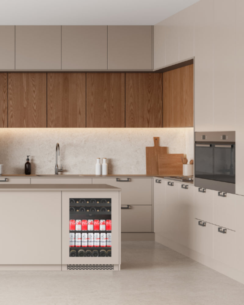 Wine Cell'R Beverage Centre | Titanium Panel Ready - 1 Zone - 16 Bottles + 92 Cans