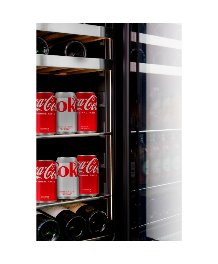 Wine Cell'R Beverage Centre | Titanium Panel Ready - 1 Zone - 16 Bottles + 92 Cans