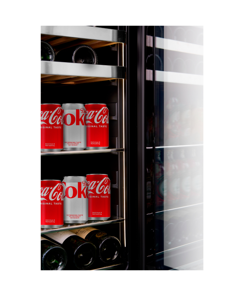 Wine Cell'R Beverage Centre | Titanium Panel Ready - 1 Zone - 16 Bottles + 92 Cans