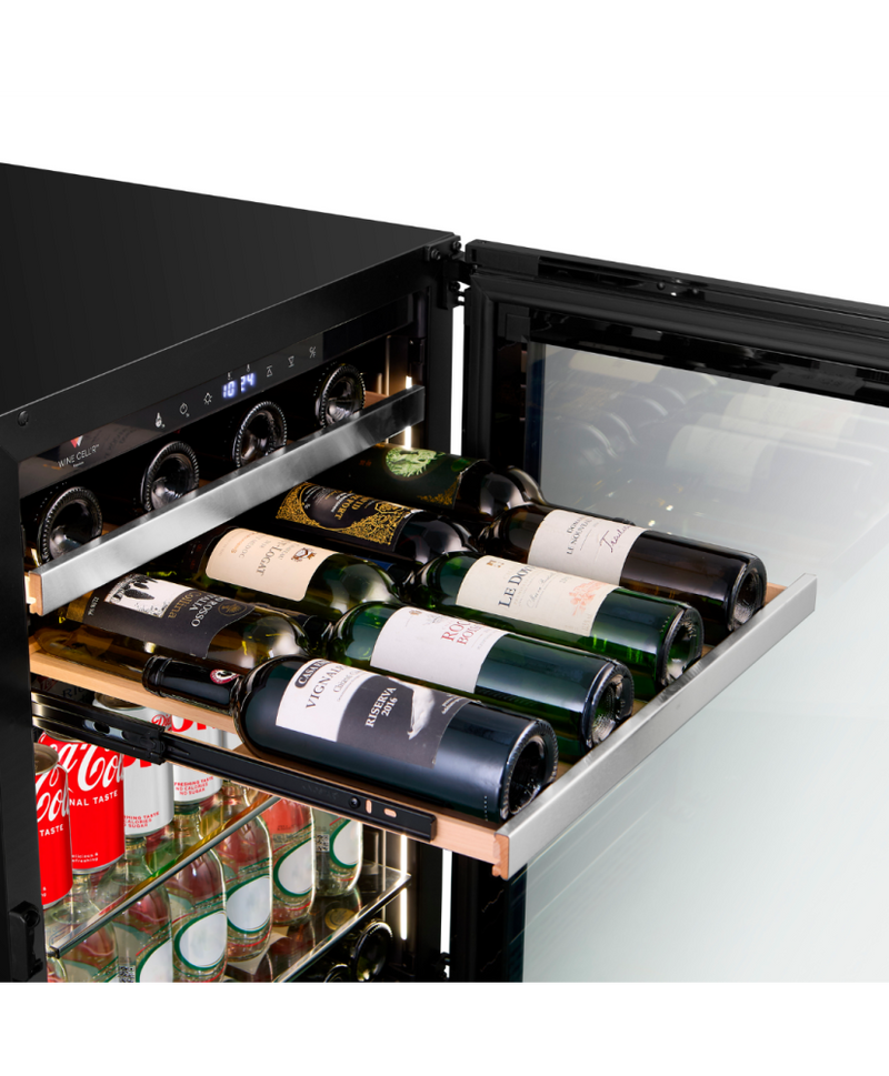Wine Cell'R Beverage Centre | Titanium Panel Ready - 1 Zone - 16 Bottles + 92 Cans
