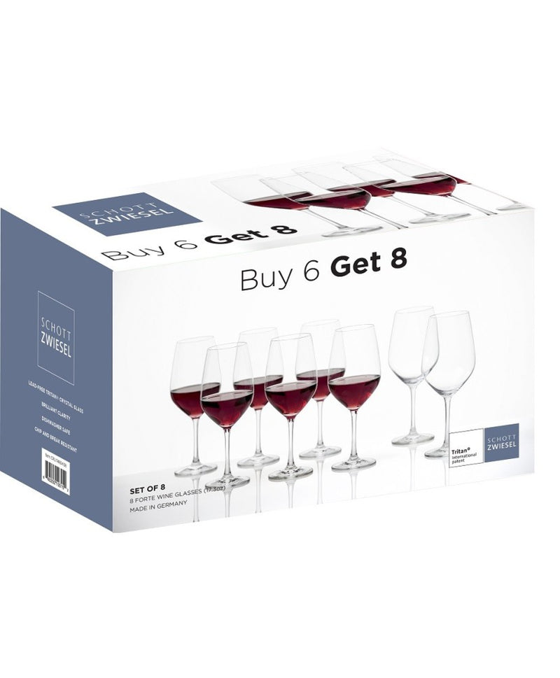 Verre Schott Zwiesel | Ens. de 8 Verres | Série Forte | Vin Rouge