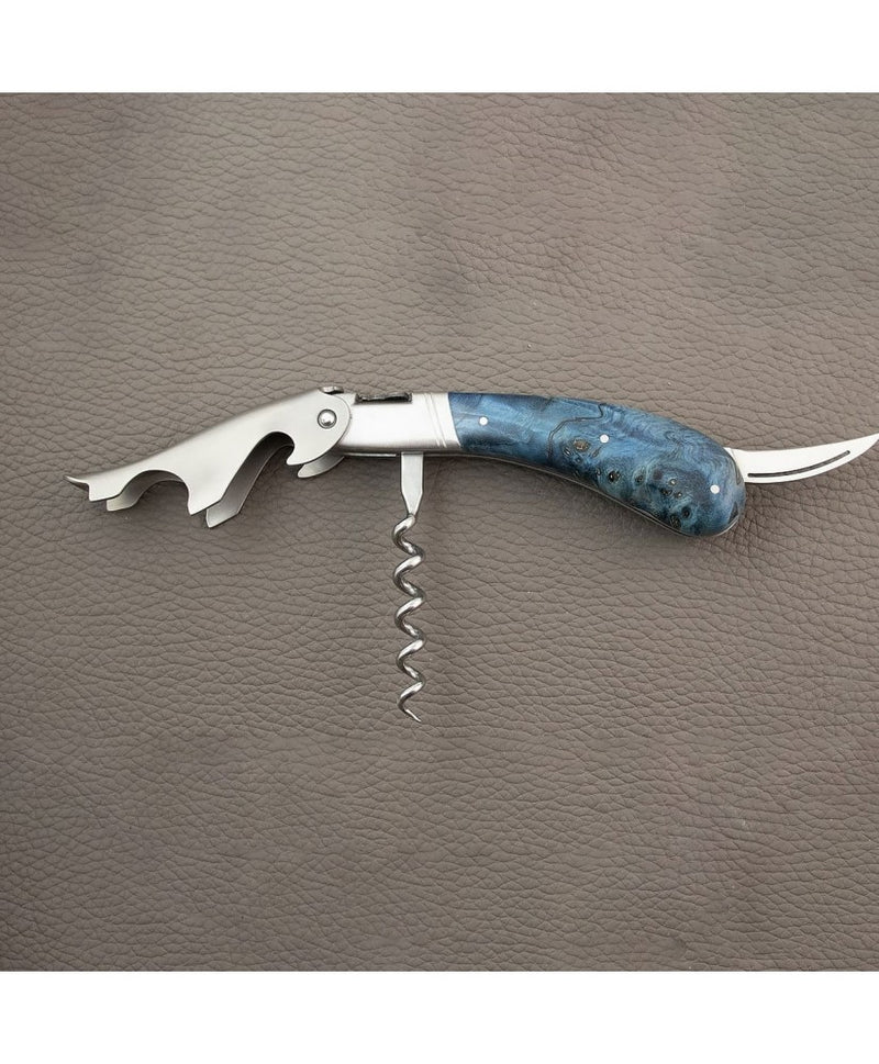 Sommelier Laguiole Magnum Peuplier Teintée Bleu - CS