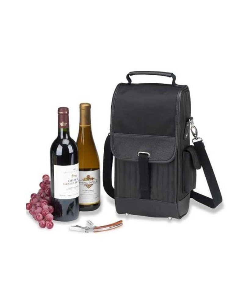 Sac 2 btes en nylon noir isolé